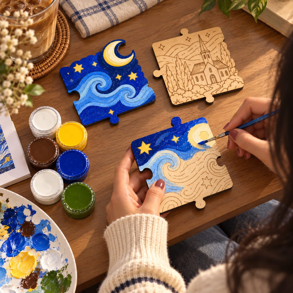 Starry Night DIY Puzzle Coaster Kit