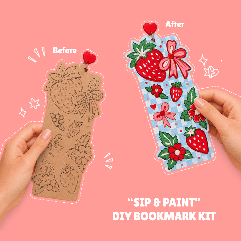Cherry girl summer-  "SIP & PAINT" DIY Bookmark Kit