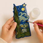Starry night -"SIP & PAINT"- D.I.Y Bookmark kit
