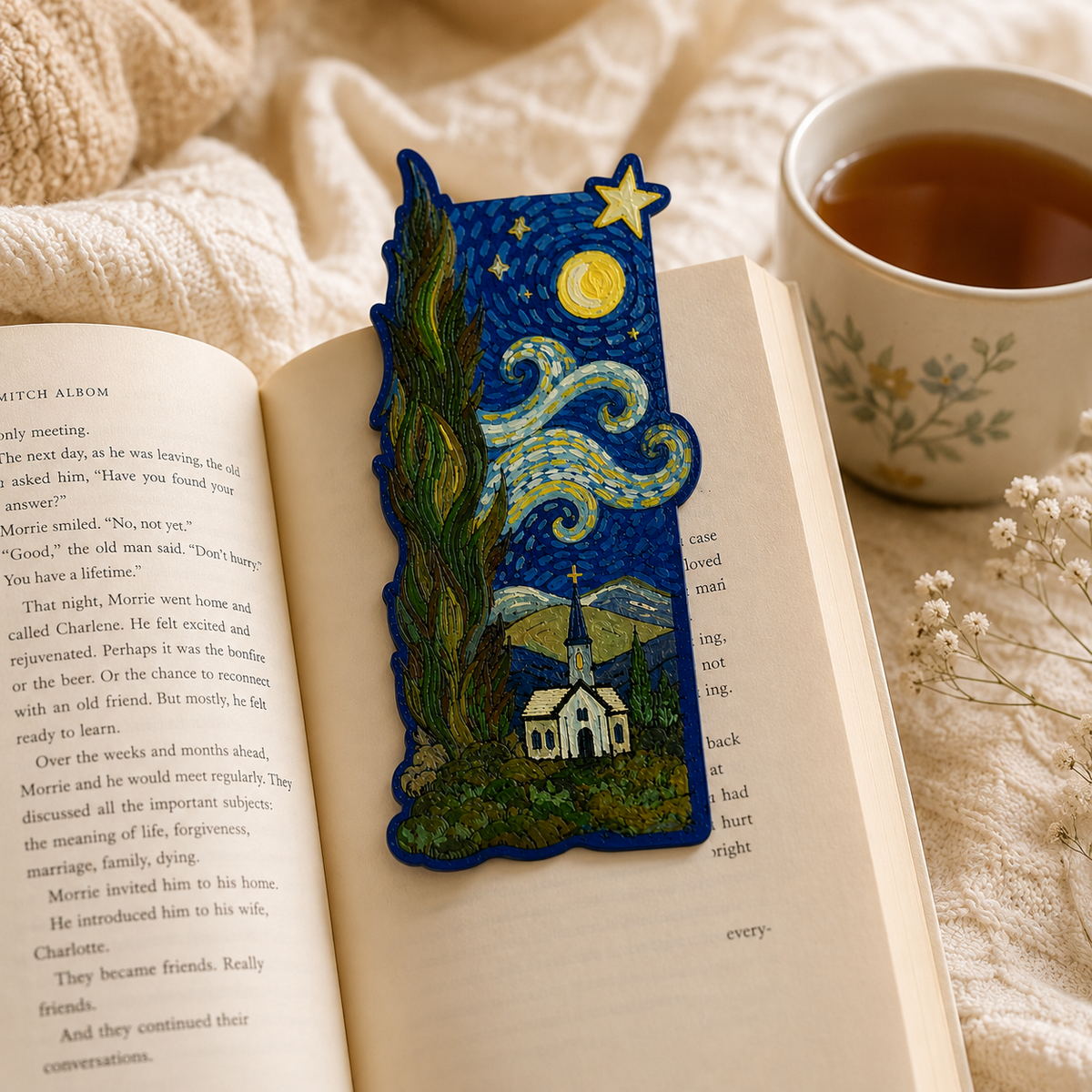 Starry night -"SIP & PAINT"- D.I.Y Bookmark kit