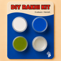 3 Acrylic Paints (Blue, Green, White) + Varnish