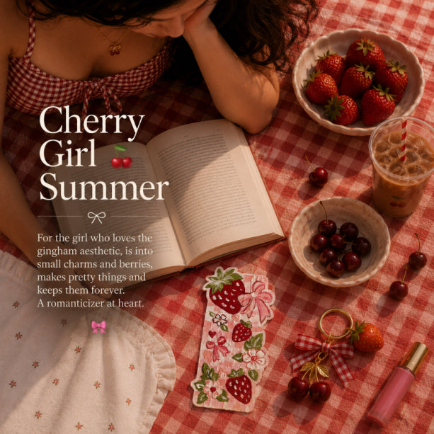 Cherry girl summer-  "SIP & PAINT" DIY Bookmark Kit