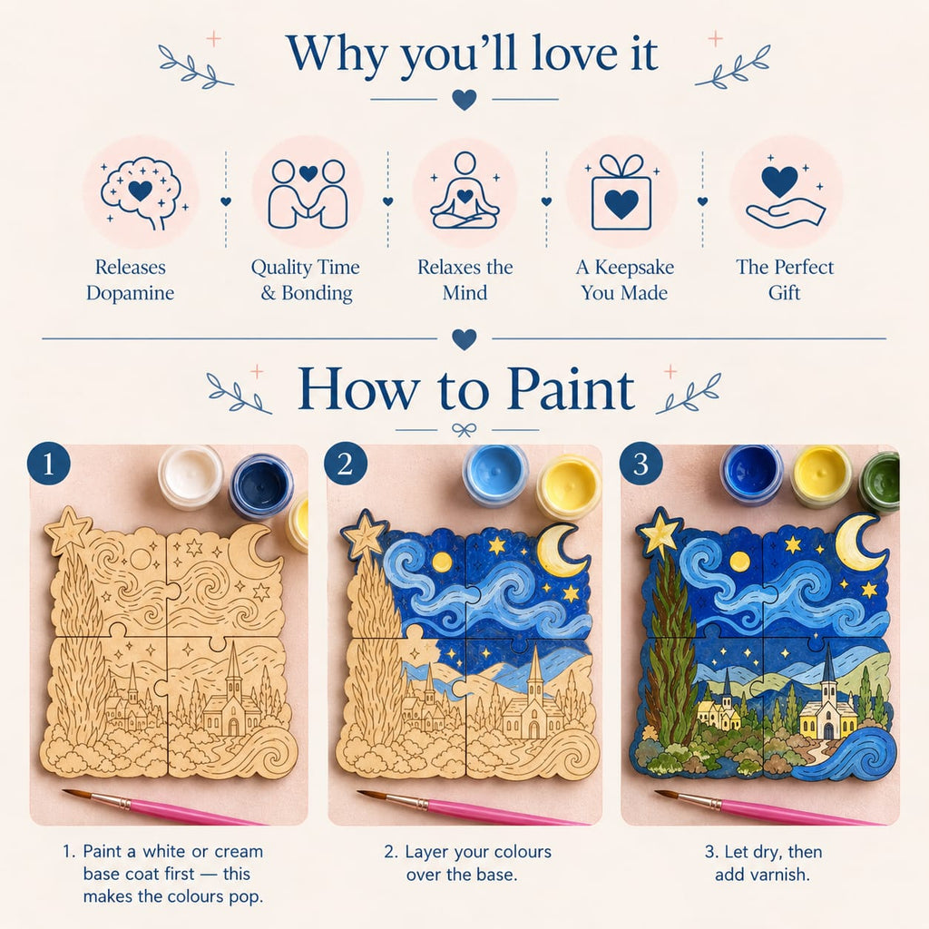 Starry Night DIY Puzzle Coaster Kit