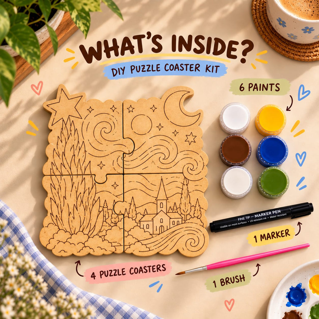 Starry Night DIY Puzzle Coaster Kit