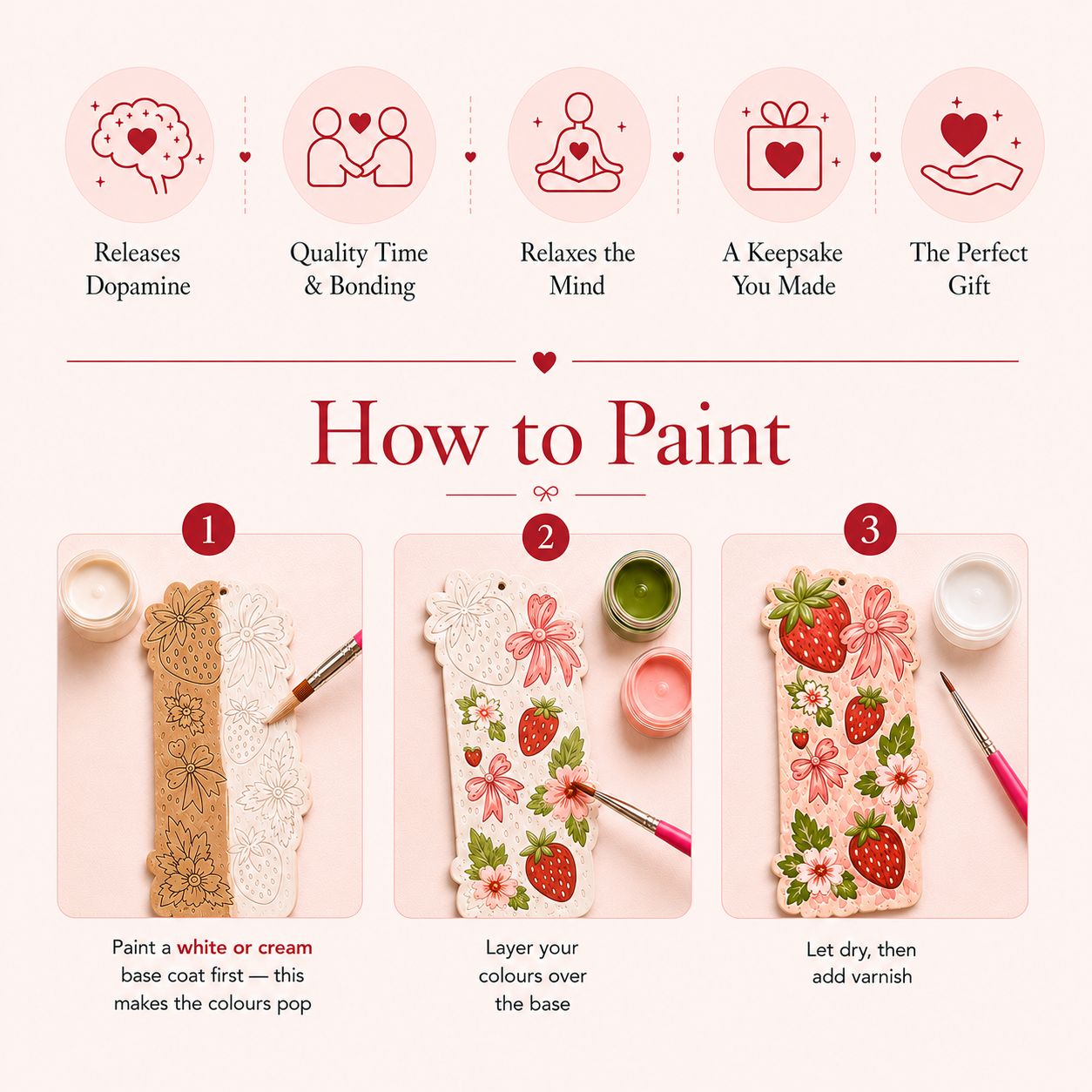 Cherry girl summer-  SIP & PAINT DIY bookmark kit