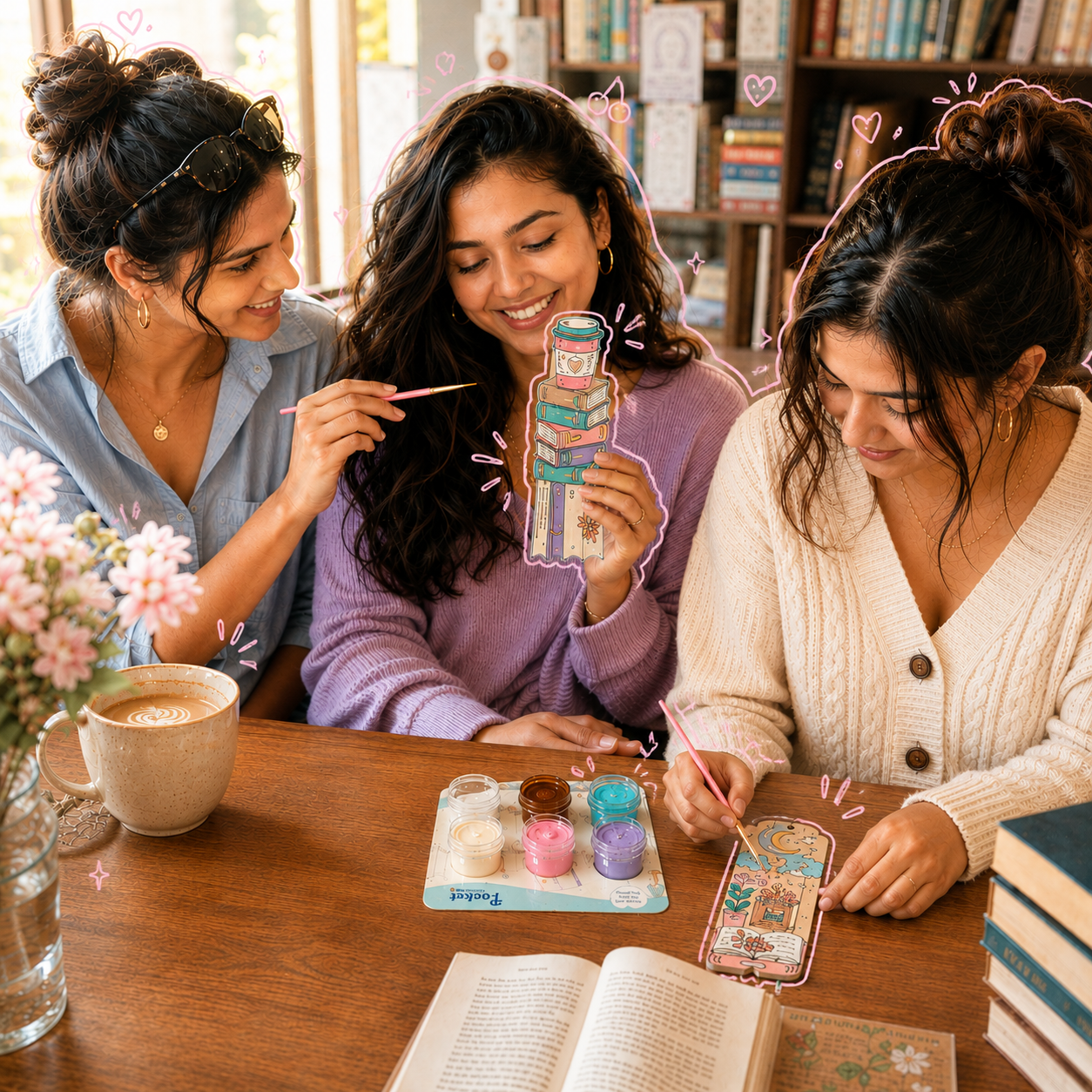 Reading girl era- "SIP & PAINT"- DIY bookmark kit