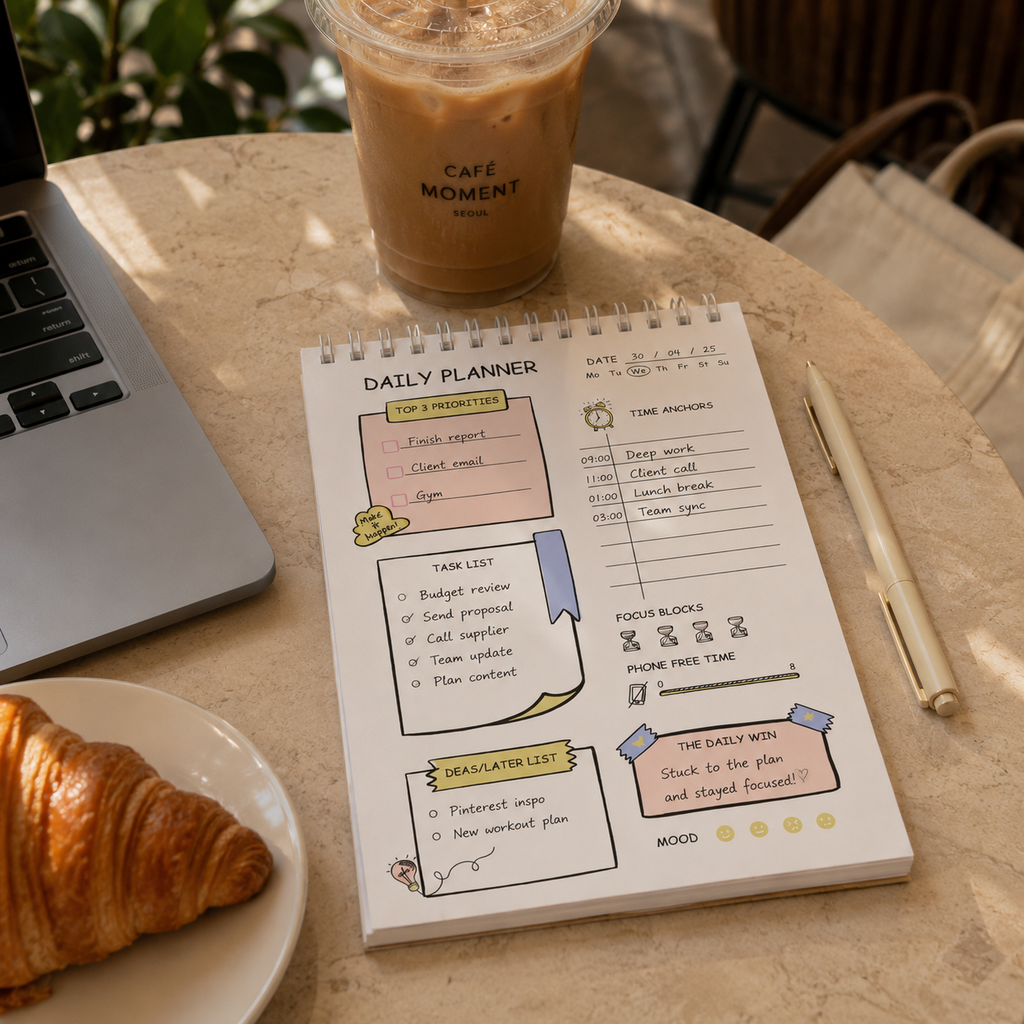 Start — Daily Planner Notepad | Undated | 100 GSM PAPER