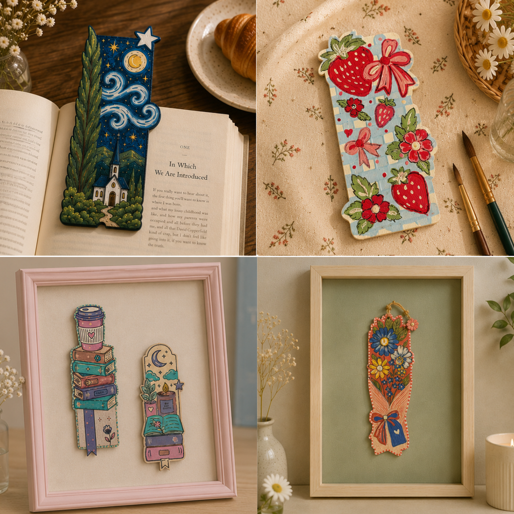 DIY Wooden Bookmark – Pre-Engraved Illustration