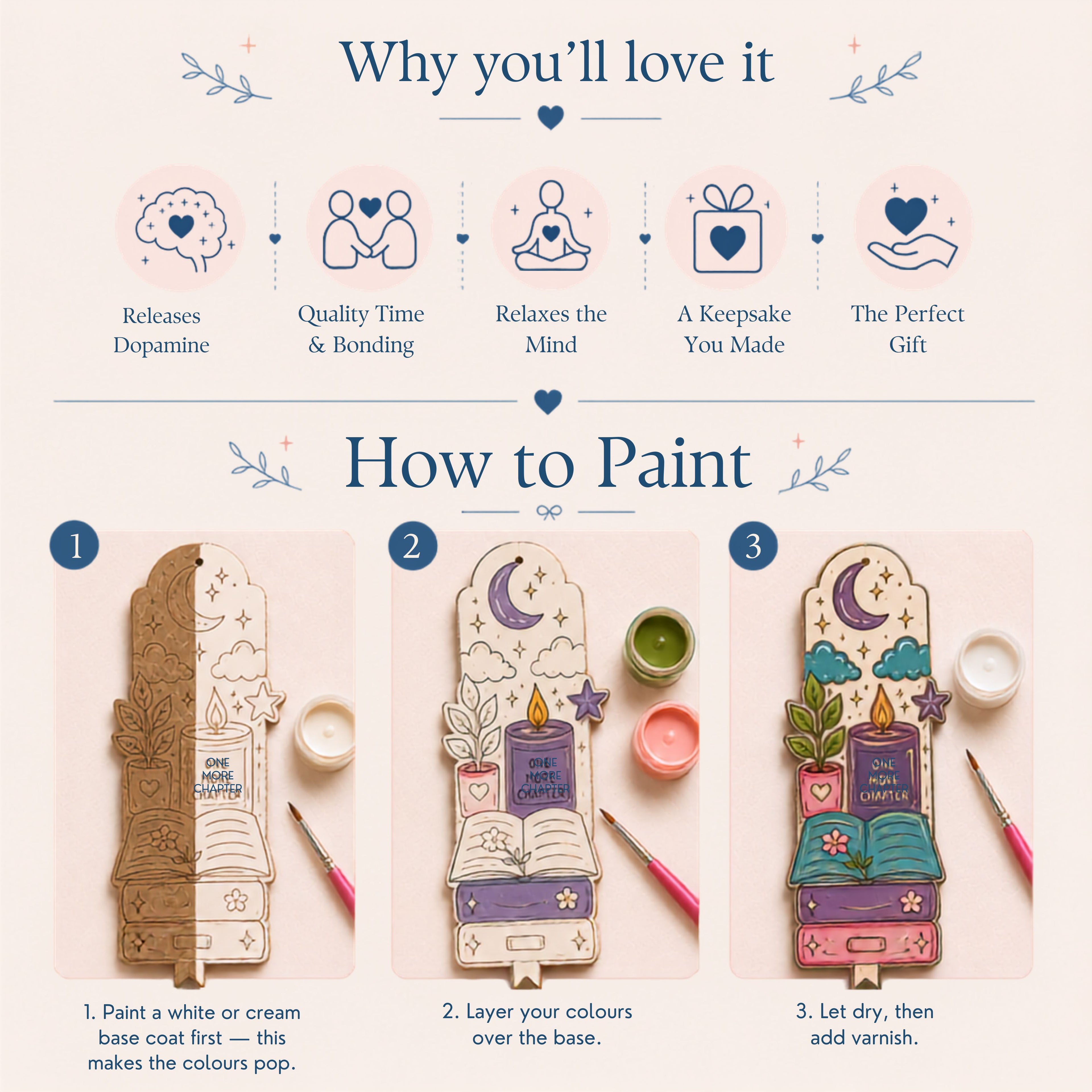Reading girl era- "SIP & PAINT"- DIY bookmark kit