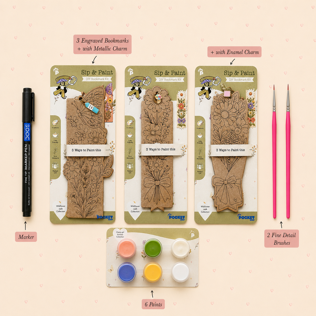 Reading girl era- SIP & PAINT DIY bookmark kit