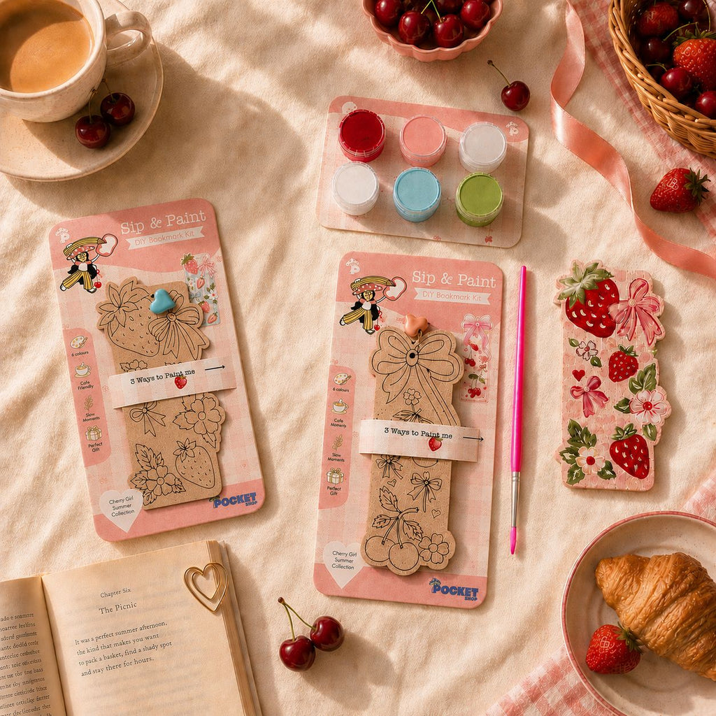 Cherry girl summer-  SIP & PAINT DIY bookmark kit