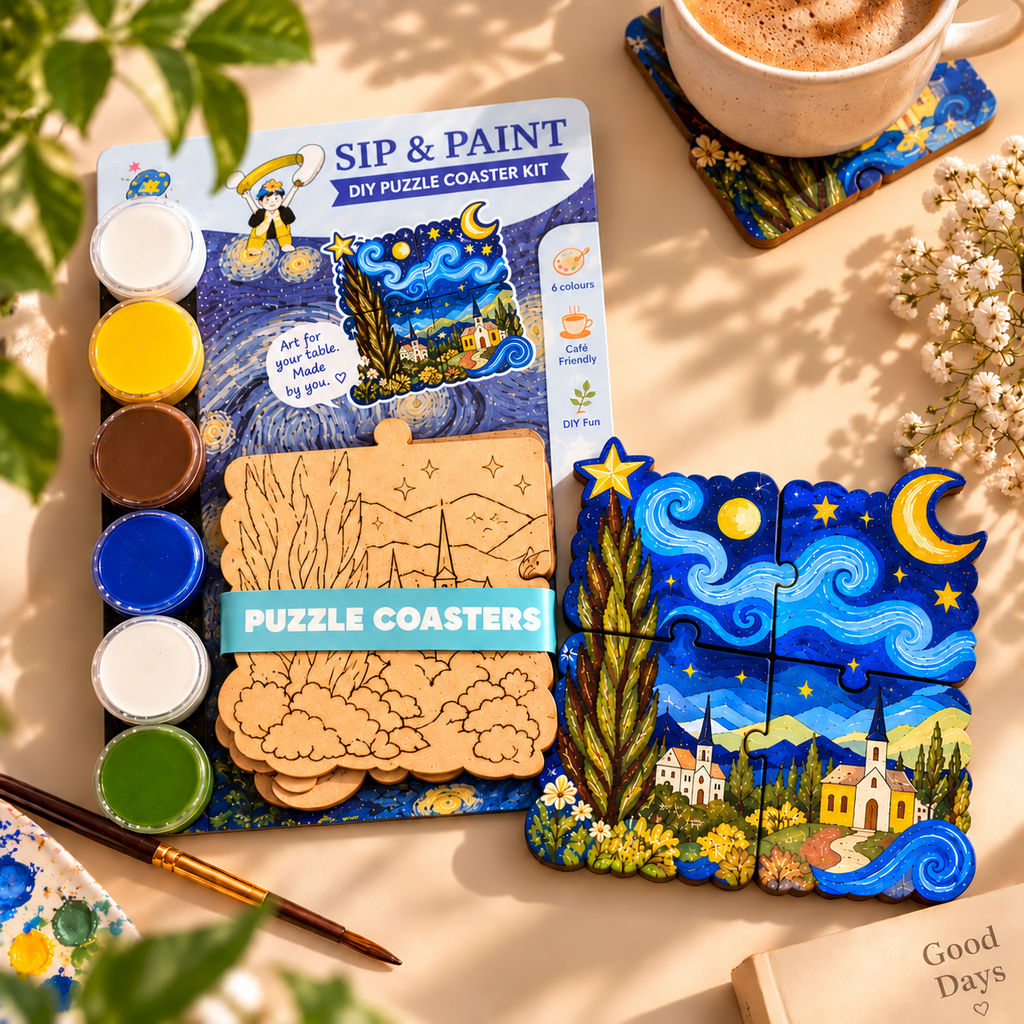 Starry Night DIY Puzzle Coaster Kit