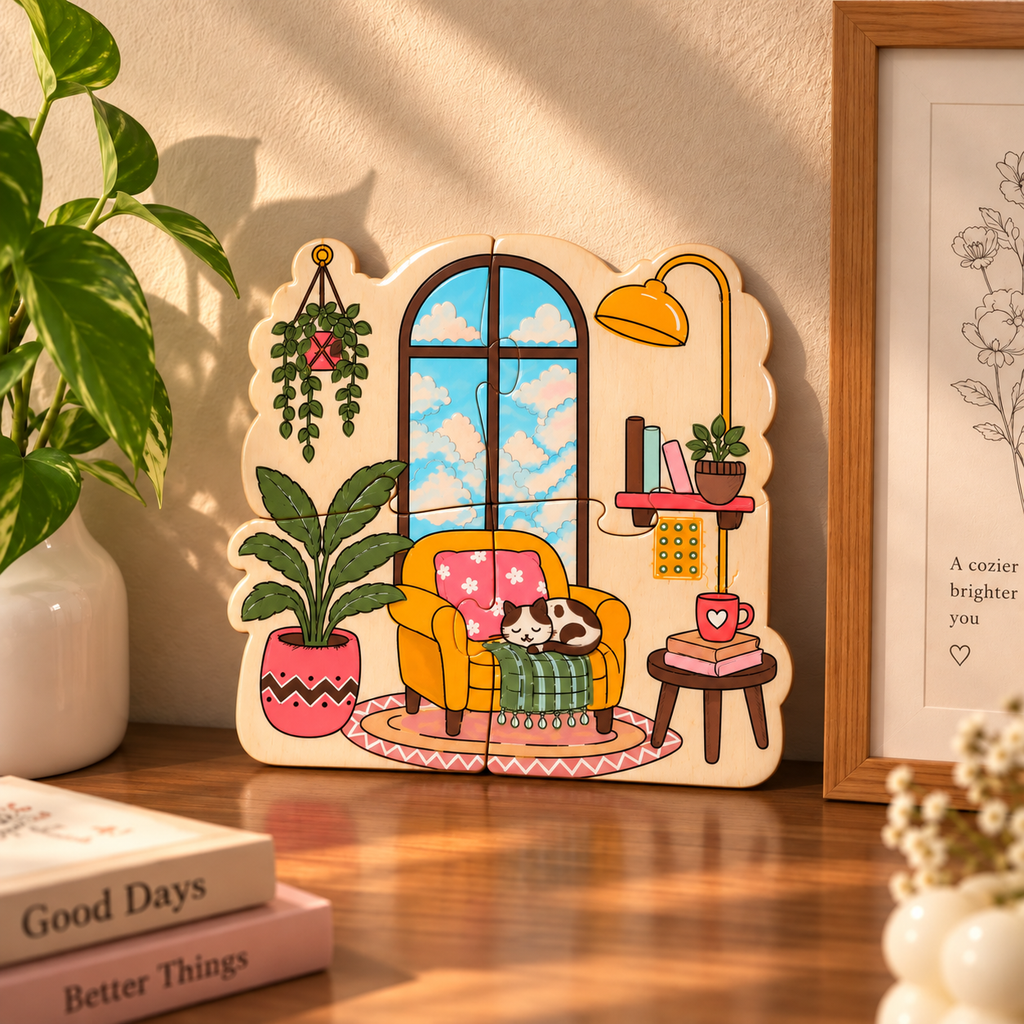 Cozy Corners- Sip & Paint- DIY Puzzle Coaster Kit