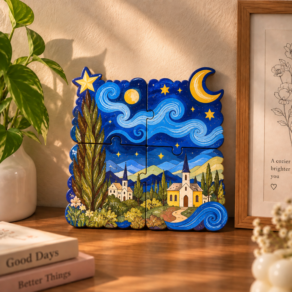 Starry Night DIY Puzzle Coaster Kit