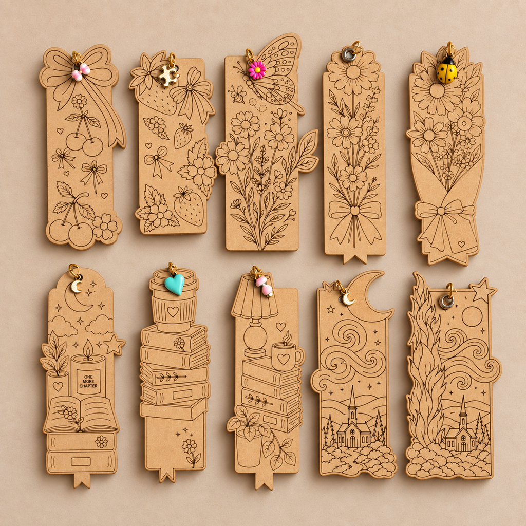 DIY Wooden Bookmark – Pre-Engraved Illustration