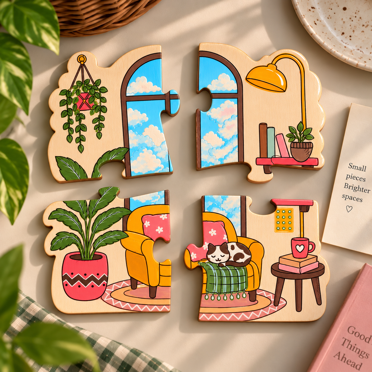 Cozy Corners- Sip & Paint- DIY Puzzle Coaster Kit