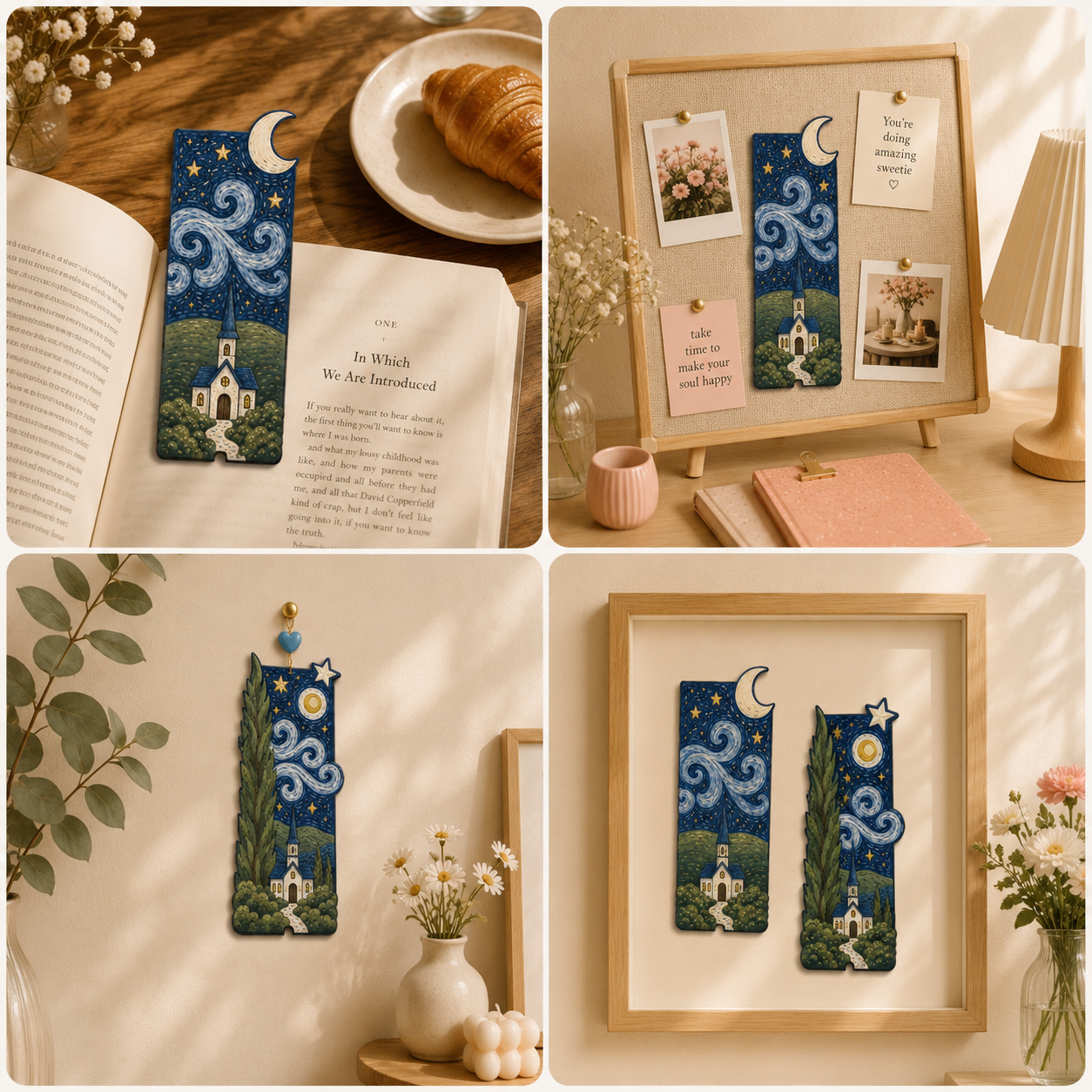 Starry night -"SIP & PAINT"- D.I.Y Bookmark kit