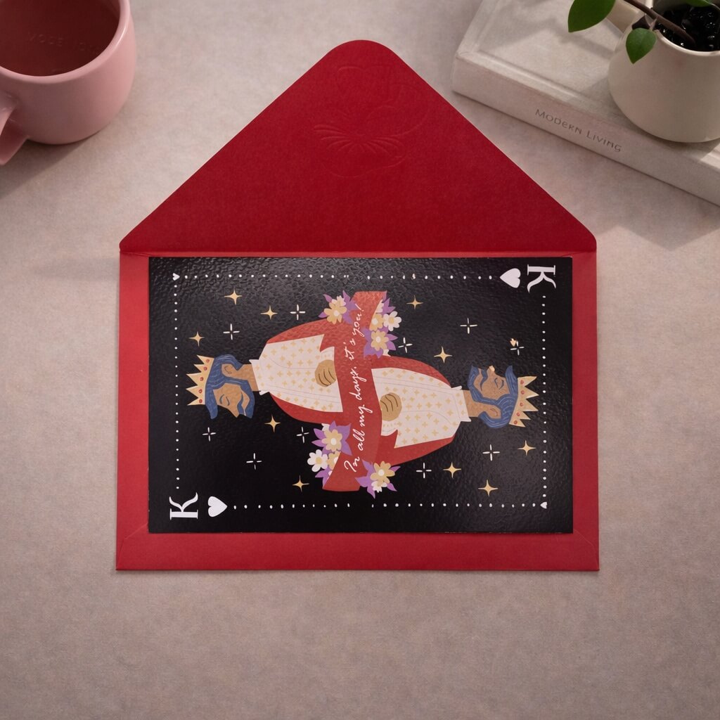 My King- Postcard with Envelope